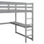 Lit mezzanine double en bois avec garde-robe intégrée, bureau, tablettes de rangement et tiroirs-118039101