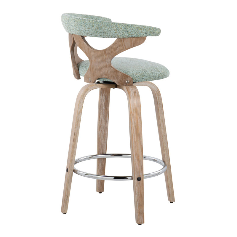 Contemporary Counter Stool, Siège olive / cadre brun / argent