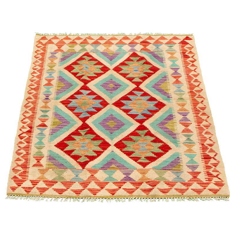 Tapis décoratif en laine de conception unique noué à la main New Age de 3 pi 8 po X 5 pi 3 po