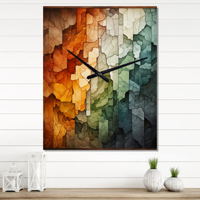 Hardedge Art Earthy Euphony IV - Abstract Very Large Wall Clocks