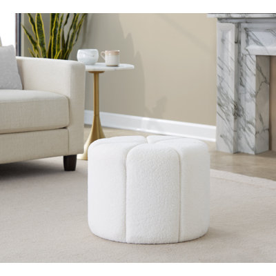 Repose-pieds moderne en tissu blanc avec repose-pieds | Idée de cadeau