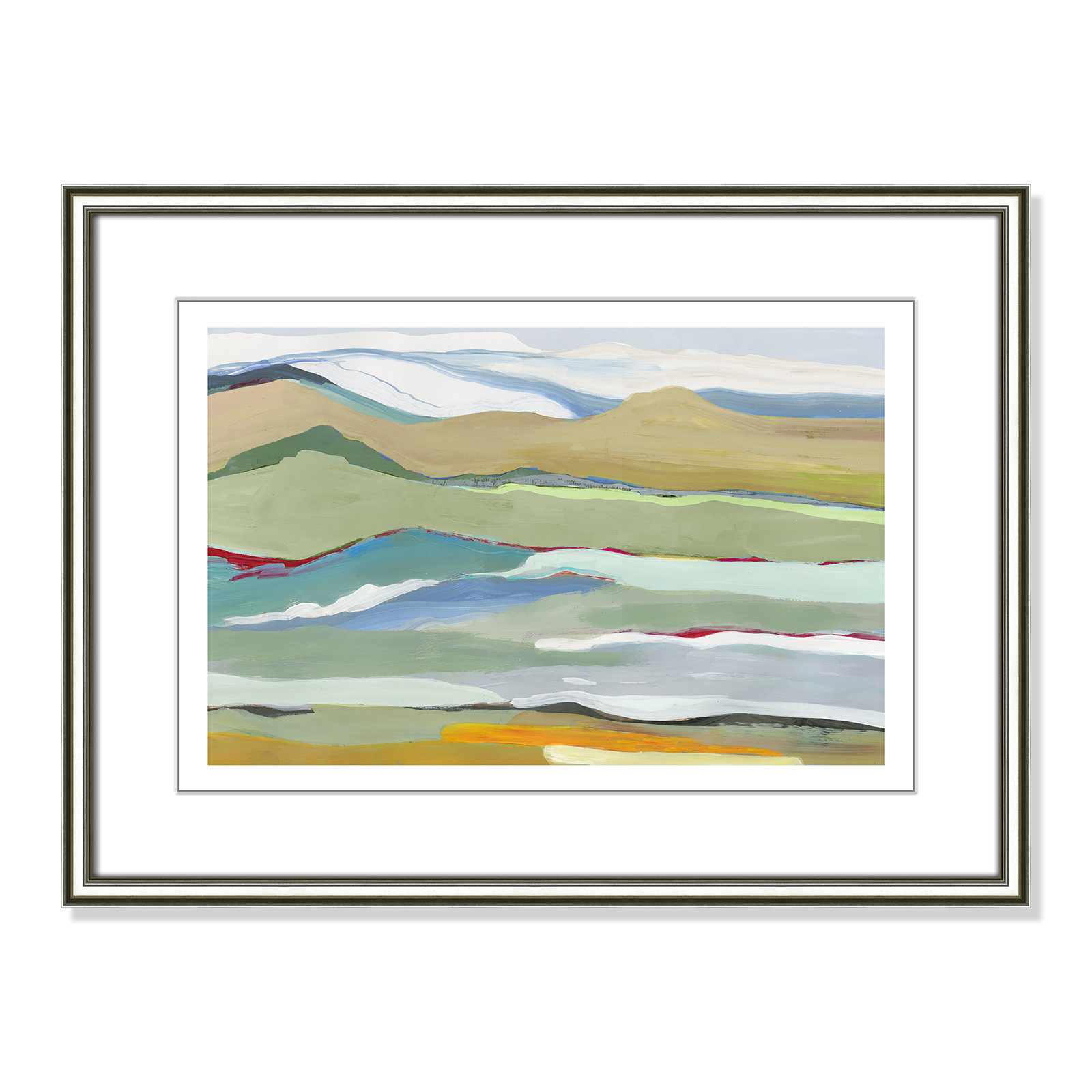 Goodbye Summer on the Hills - Picture Frame Painting, Silver Framed, 18.25" H x 24.25" W x 0.88" D