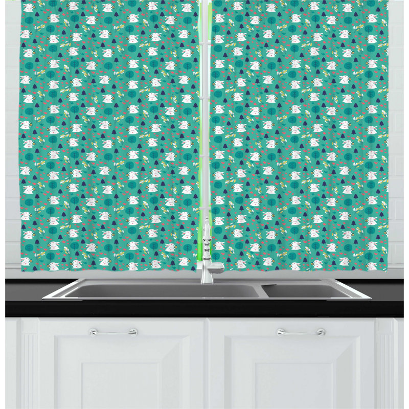 Ruffled Kitchen Curtain