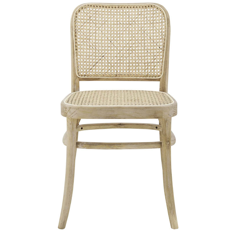 Winona Gray Elm Wood and Cane Side Chair