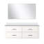 Meuble-lavabo simple blanc l 48 po x P 22 po, comptoir en quartz blanc et miroir de 43 po-2026156113