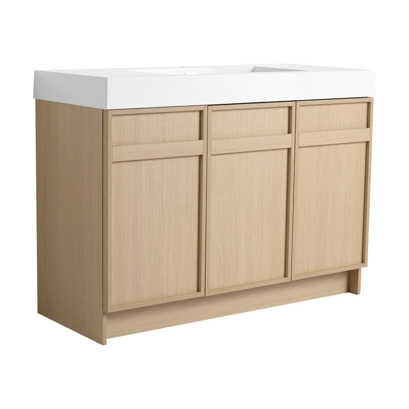 Meuble-lavabo sophistiqué avec rangement avancé et design élégant