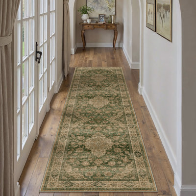 Kimbolton Oriental Machine Washable Area Rug For Living Room With Non-Slip Backing
