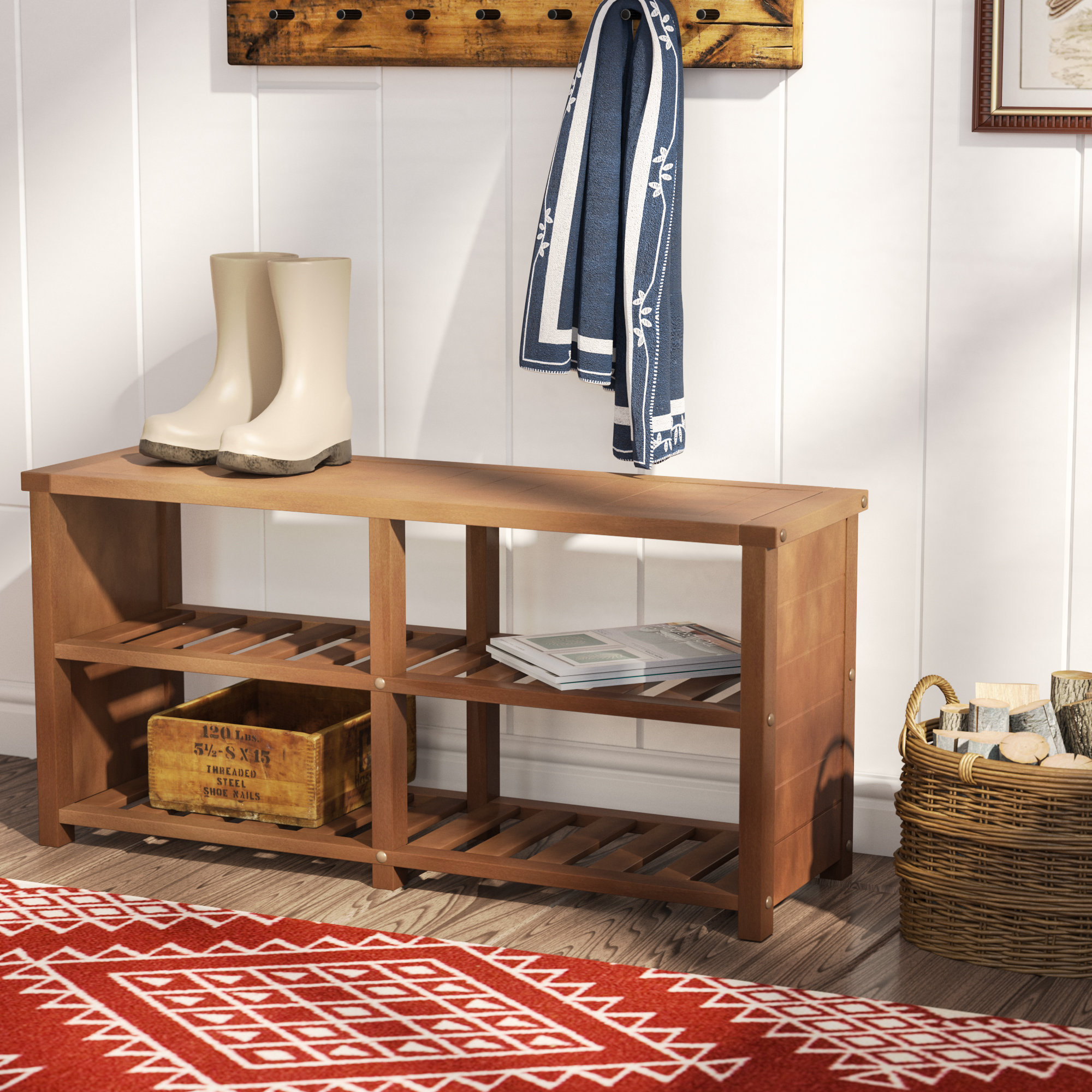 Kolten entryway upholstered shoe storage online bench