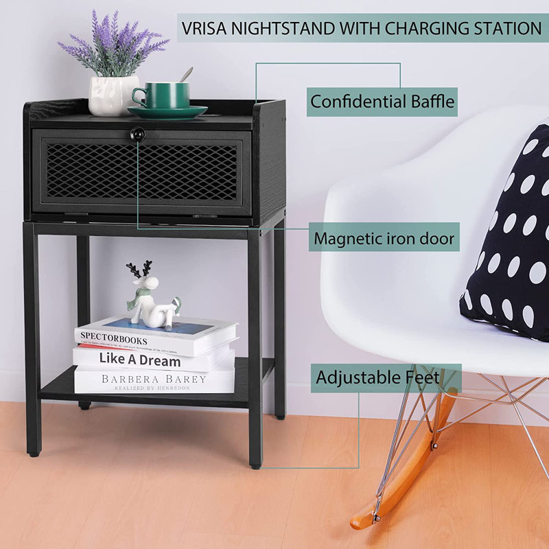 End Table and Built-In Outlets
