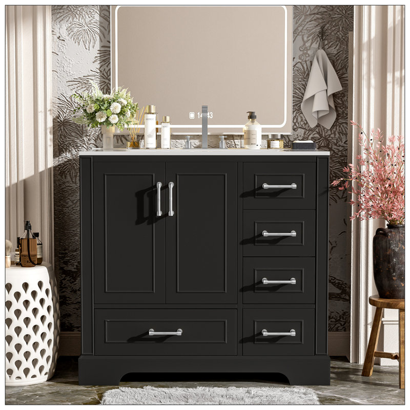 Meuble-lavabo pour salle de bain, Noir