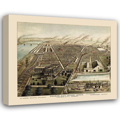 Alcott Hill® Child Gallery Wrapped Canvas Art Titled: Kansas City Stockyards Kansas, Child 1870