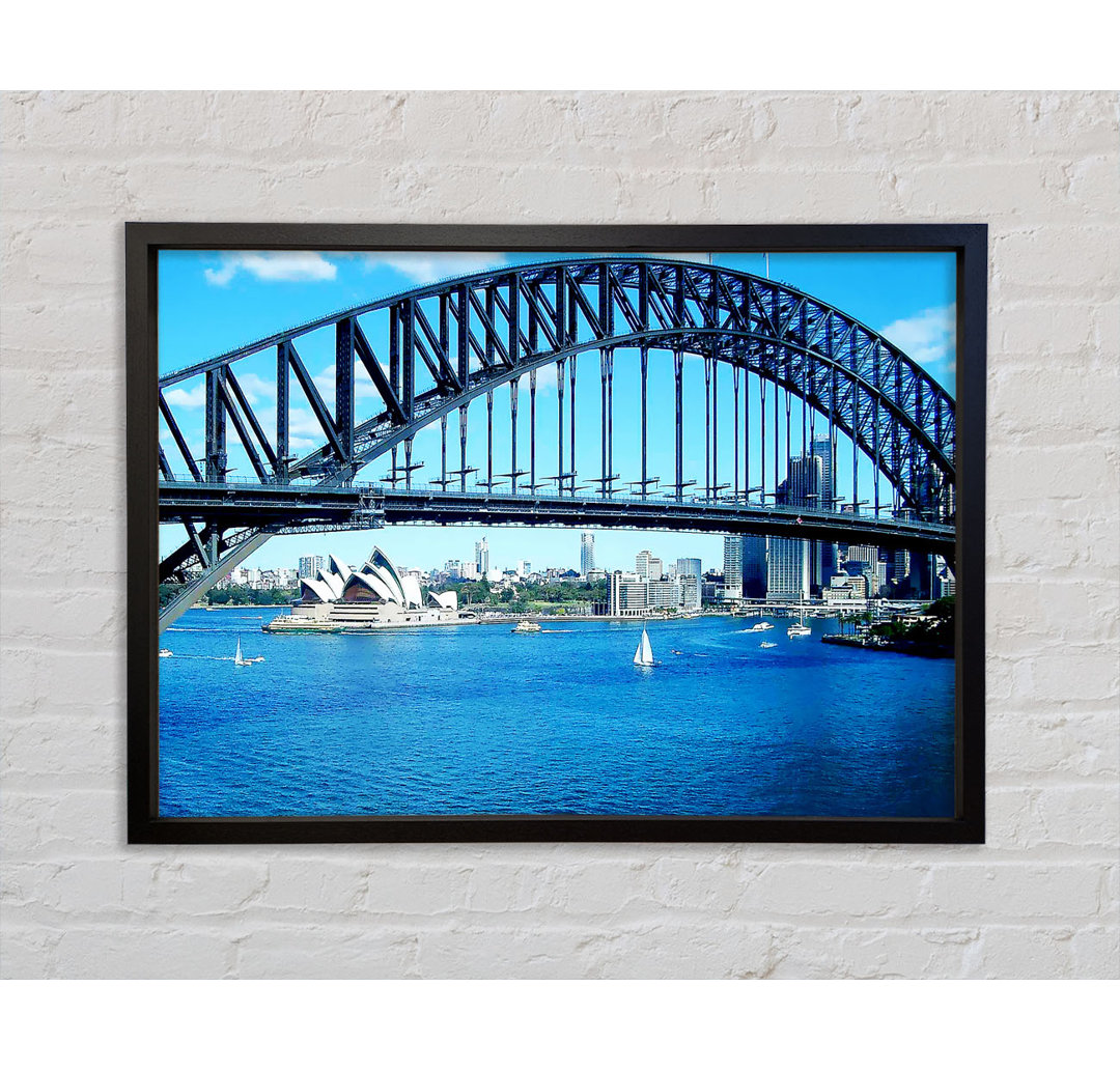 Sydney Harbour Bridge Opera House View Colour - Single Picture Frame Kunstdrucke auf Leinwand