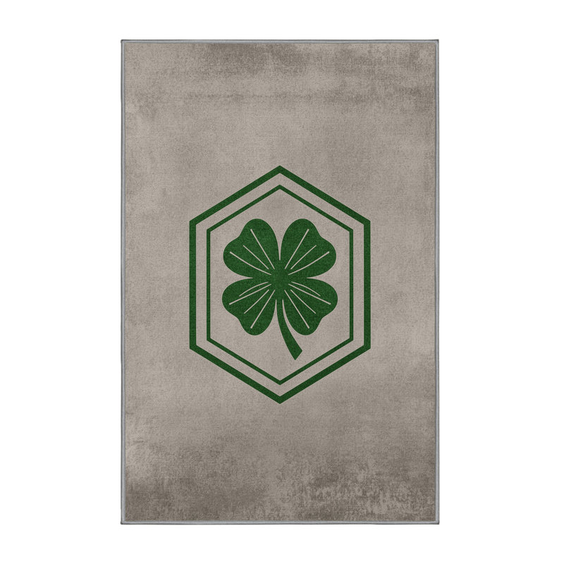 Tapis gris moelleux et moelleux à motif abstrait moderne et contemporain Escarcega St Patties, 3 X 5