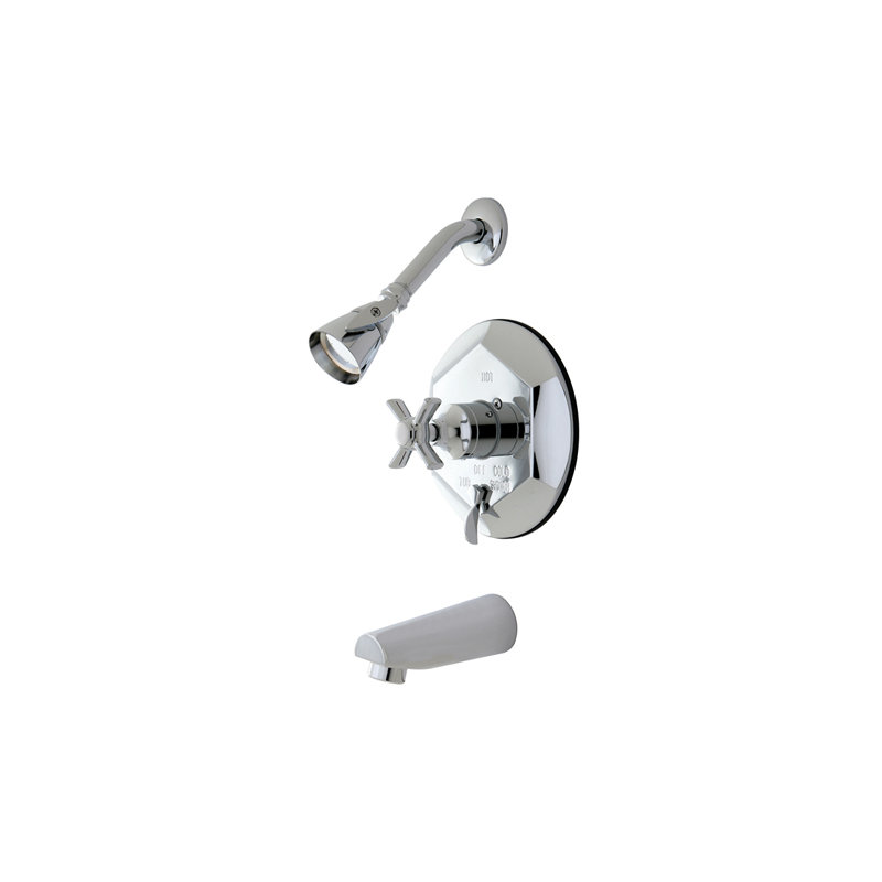 Kingston Brass Millennium Single-Handle Pressure Balanced Tub and Shower Faucet, Polished Chrome