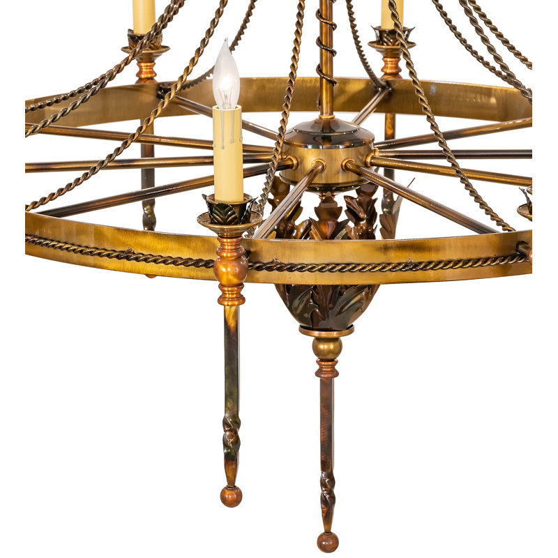 56" Wide Amaury 16 Light Chandelier, 10, 48" H x 36" W x 36" D, Lt Burnished Transparent Gold