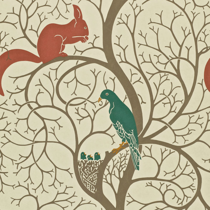 Squirrel & Dove 10.05m x 52cm Matte Wallpaper Roll, Brown