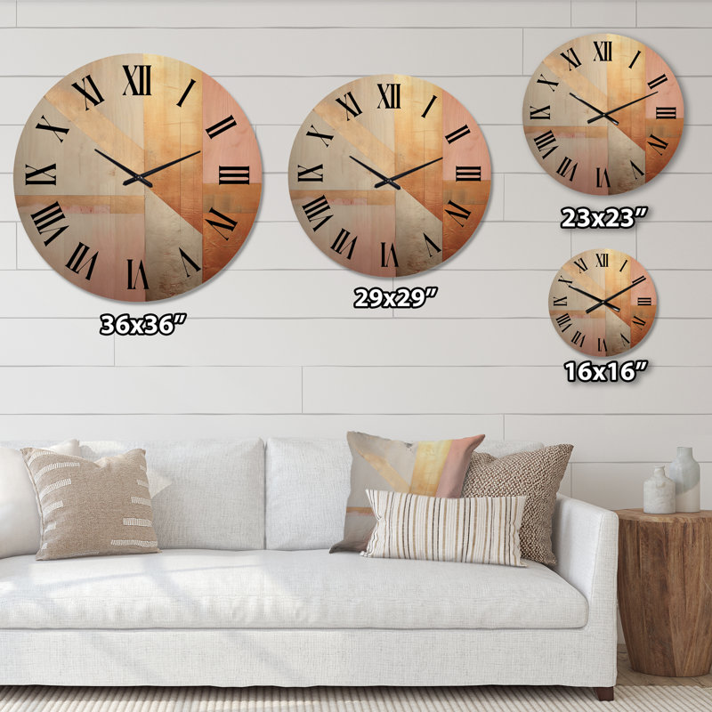 Horloge murale en bois massif Powersville, Grand