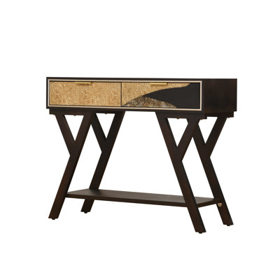 Gaely 38'' Console Table,Brown,Gold