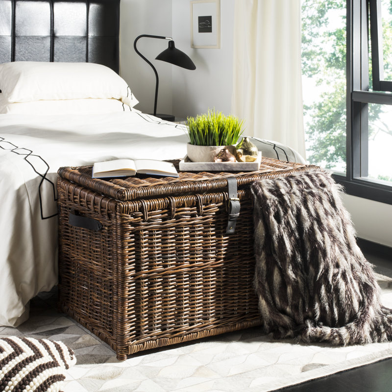 Coffre en osier Caden, Brun, H 23,6 po x l 35,5 po x P 22,4 po