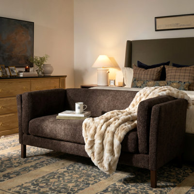 Ashbourne Mid-Century Modern Boucle Upholstered Sofa with Birch Wood Legs