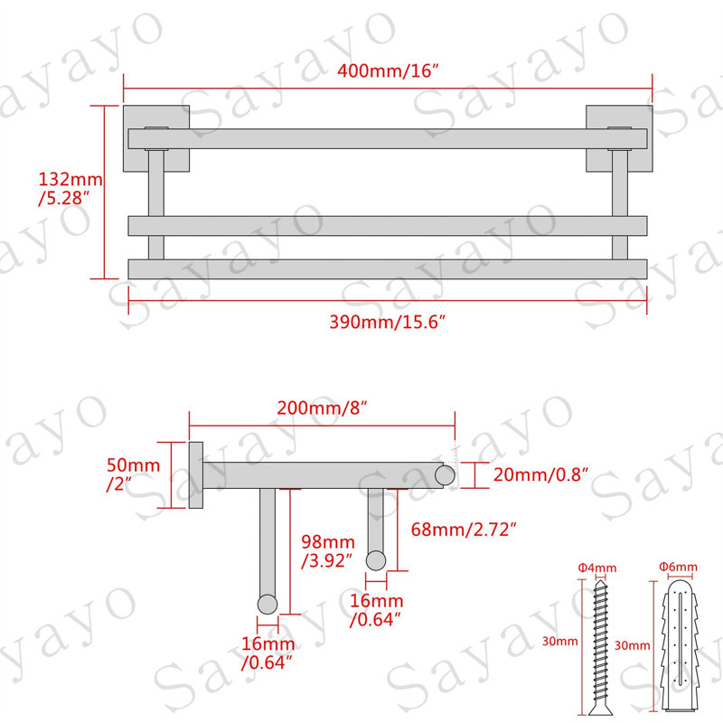 Castillon 40cm 1 Towel Bar, Gold