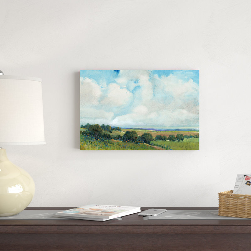 «Looming Clouds I», peinture sur toile, H 12 po x l 18 po