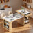 Extendable Storage Kitchen Island with Double-sided Storage and Power Outlet-2087612838