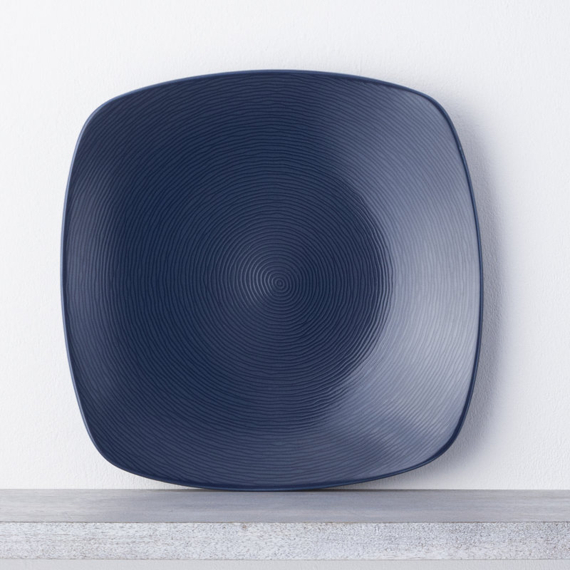 Assiette carrée 11,75 po Noritake, Bleu marine