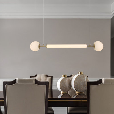 Lustre linéaire à DEL avec lumière et lumière blanche chaude