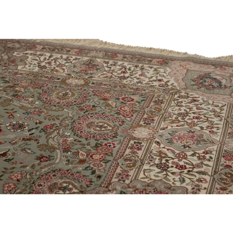 Tapis rectangulaire en laine noué à la main