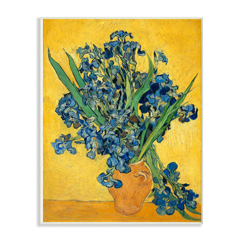«Van Gogh Irises Post Impressionist» par Vincent Van Gogh, reproduction d'art, Plaque murale, H 15 po x l 10 po x P 0,5 po