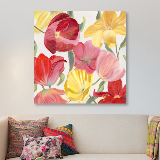 « sandy spring mix ii », reproduction d’art sur toile, H 18 po x l 18 po x P 1,5 po, Toile avec cadre noir, Pas de tapis