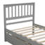Lit plateforme simple gris en bois massif avec design de tiroir - Élément de décoration de chambre à coucher