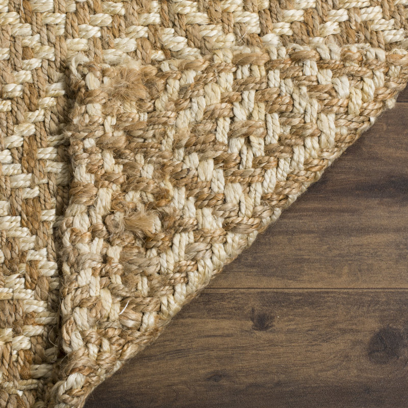 Aerionna Natural Fiber Hand Woven Jute Geometric Rug, Rectangle 11' x 16'