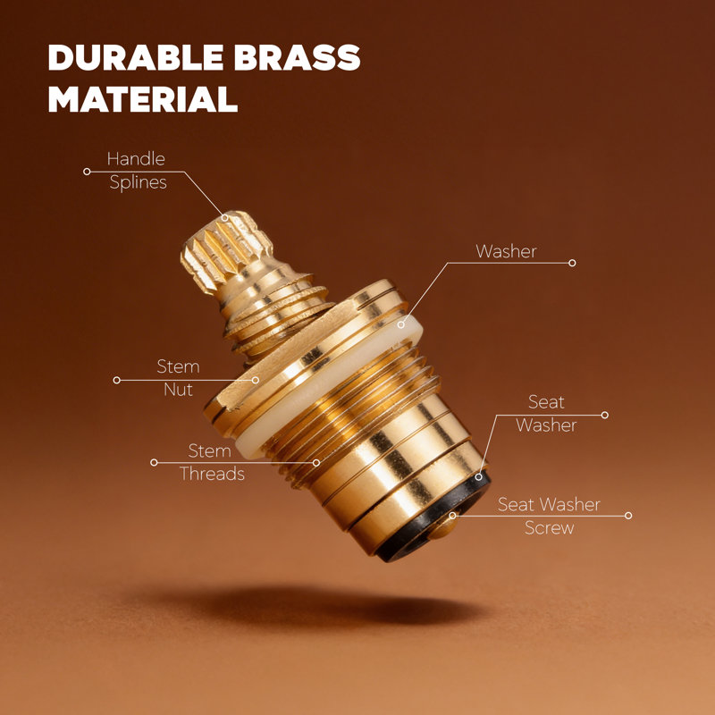 SUPPLYGIANT Cold Faucet Stem Replacement for Gerber Tub Shower Faucet, Brass
