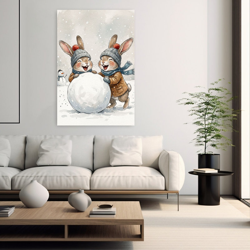 Contemporary Art Contemporary Dog Nature Winter Wall Art by Emel Tunaboylu - Wrapped Canvas Print, 152.4 cm H x 101.6 cm W