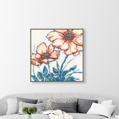 "Les Petites Fleurs II" par Richard Ryder - peinture sur toile à cadre flottant