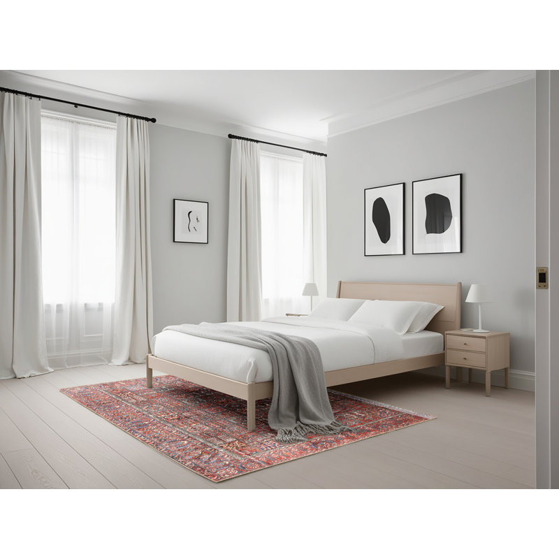 Tapis brun à motif géométrique, Rectangle 5 pi x 7 pi