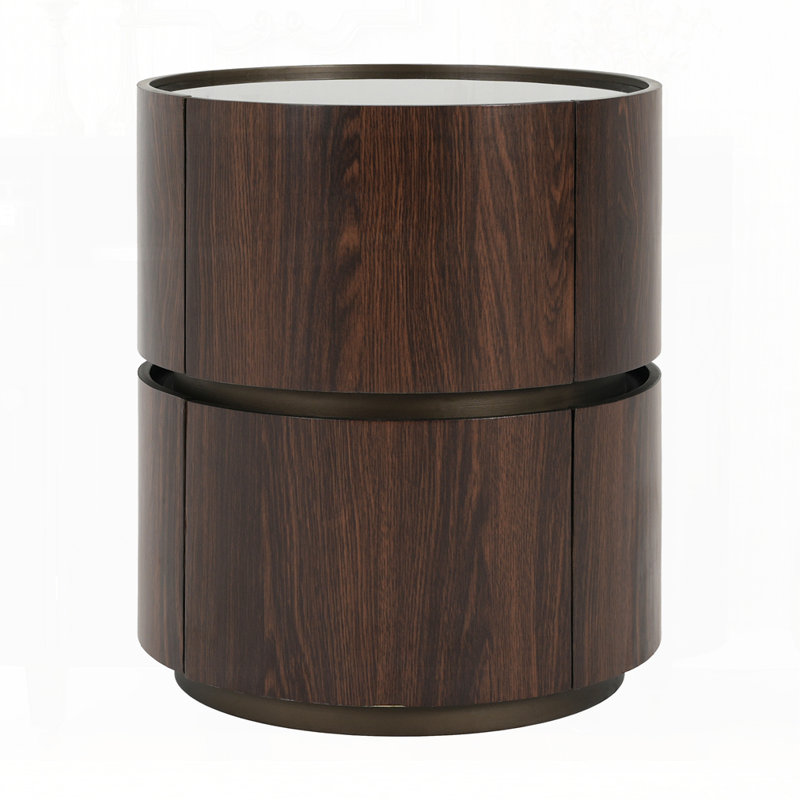 Rounded Edges Side Table, Brown
