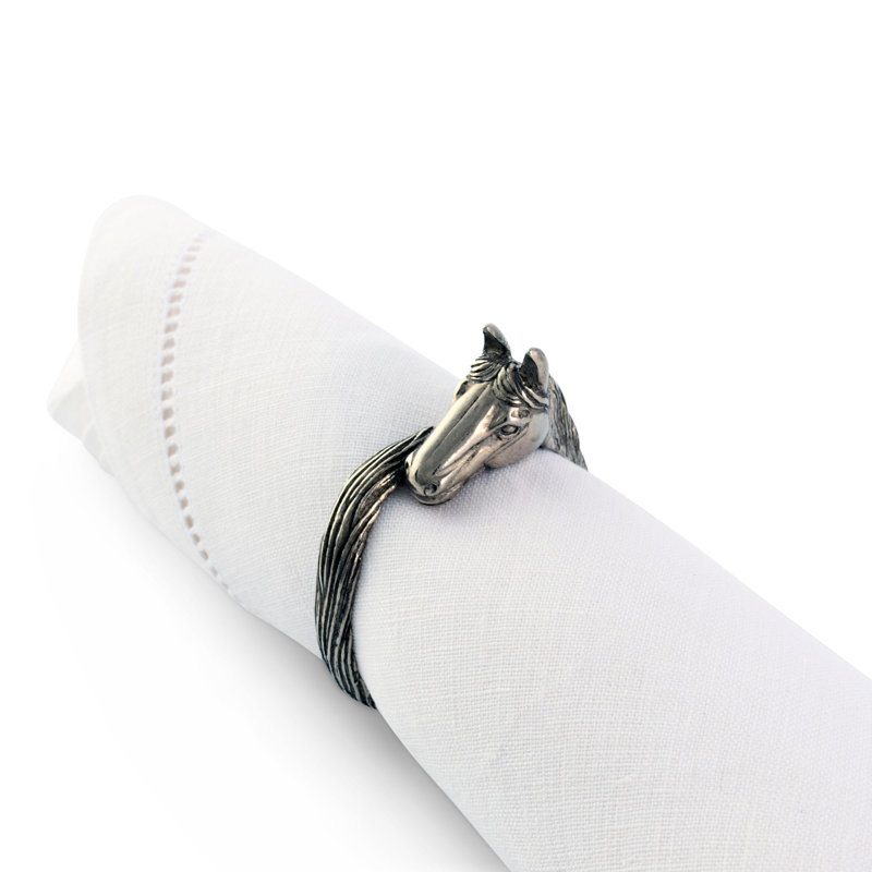 Handcrafted Pewter Horse Head Napkin Ring