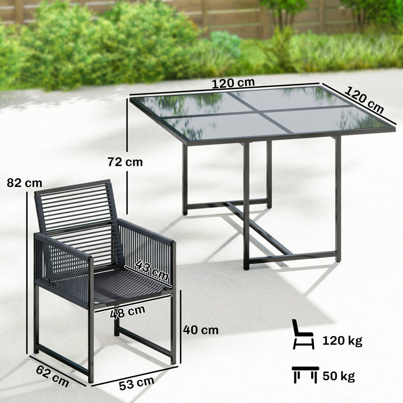 4 - Person Patio Dining Set with Square Table