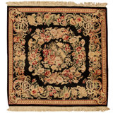 Hand Knotted Wool Area Rug in Black