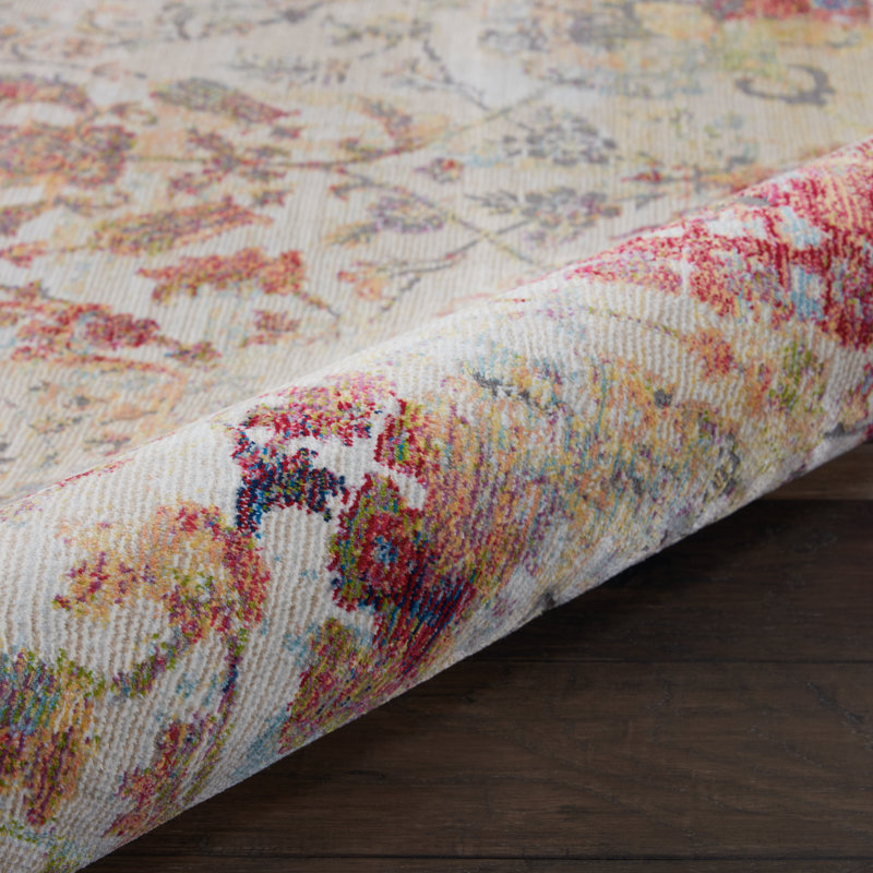 Holbeach Damask Area Rug, Rectangle 61 x 122cm