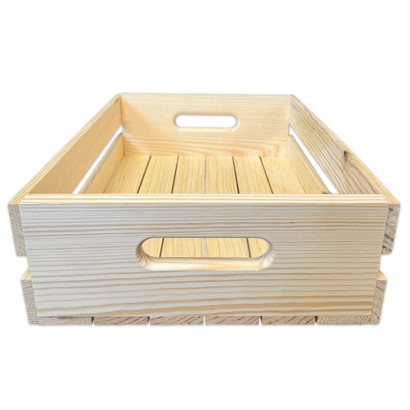 Pine Handle Pallet Serving Tray Crate (2 Pack)