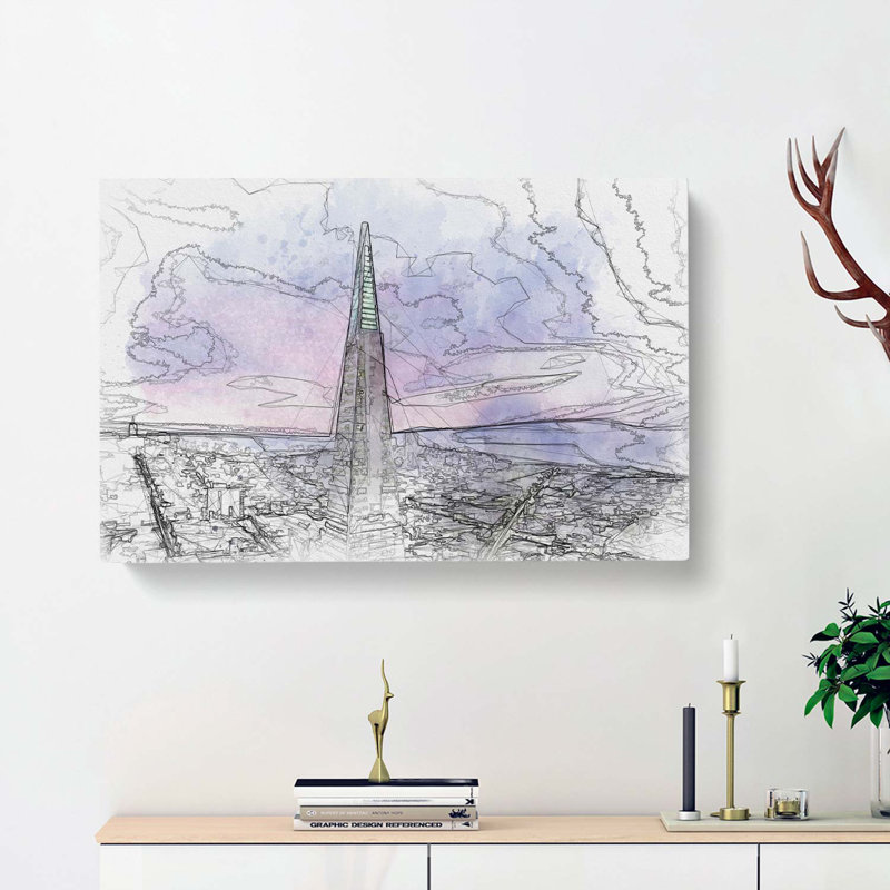 Transamerica Building In San Francisco - Wrapped Canvas Print, 35cm H x 50cm W x 3cm D