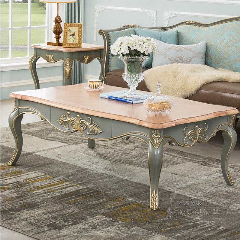 Table basse luxueuse sculptée de style américain