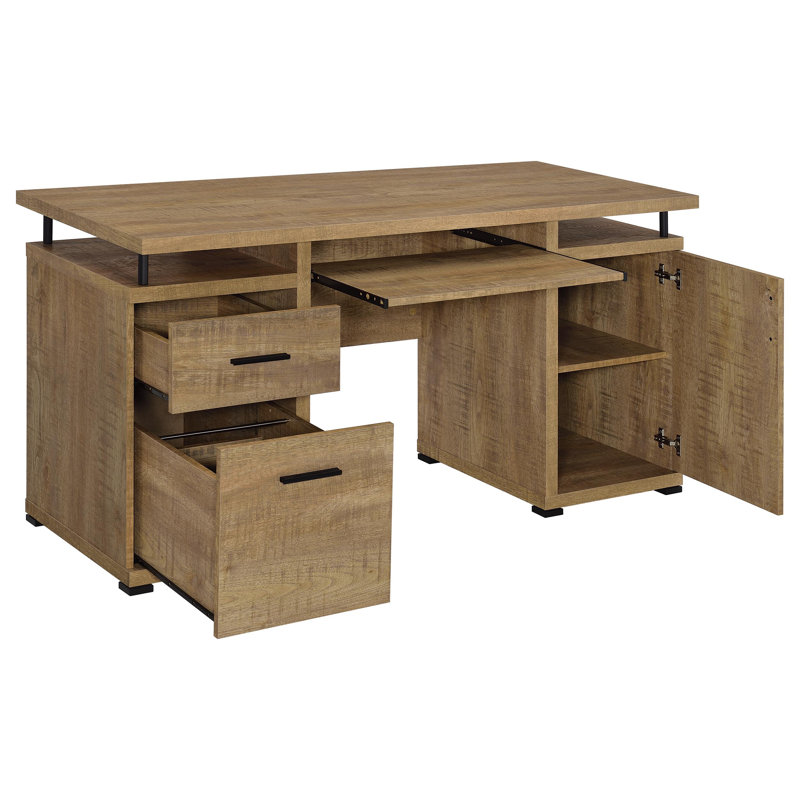 Bureau d'ordinateur en bois manufacturé Azayliah, Manguier