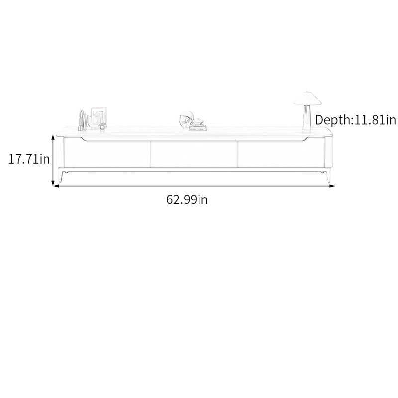 Meuble télé Minimalist, H 17,71 po x L 62,99 po x l 11,81 po