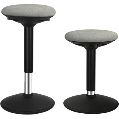 Height-Adjustable Active Wobble Stool With Curved Base