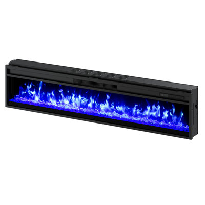 50-Inch Black Electric Fireplace